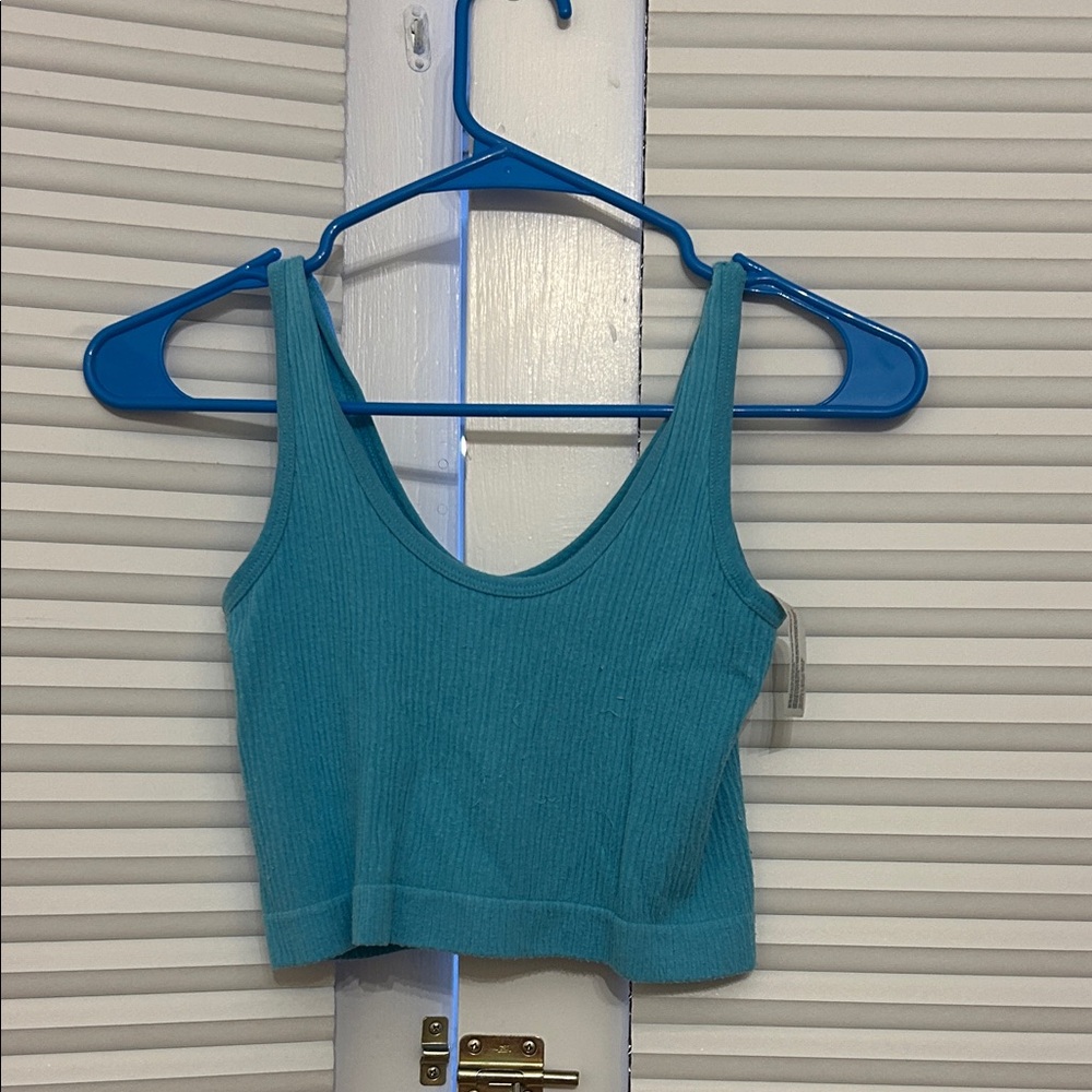 Urban Outfitters Teal Ribbed Crop Top